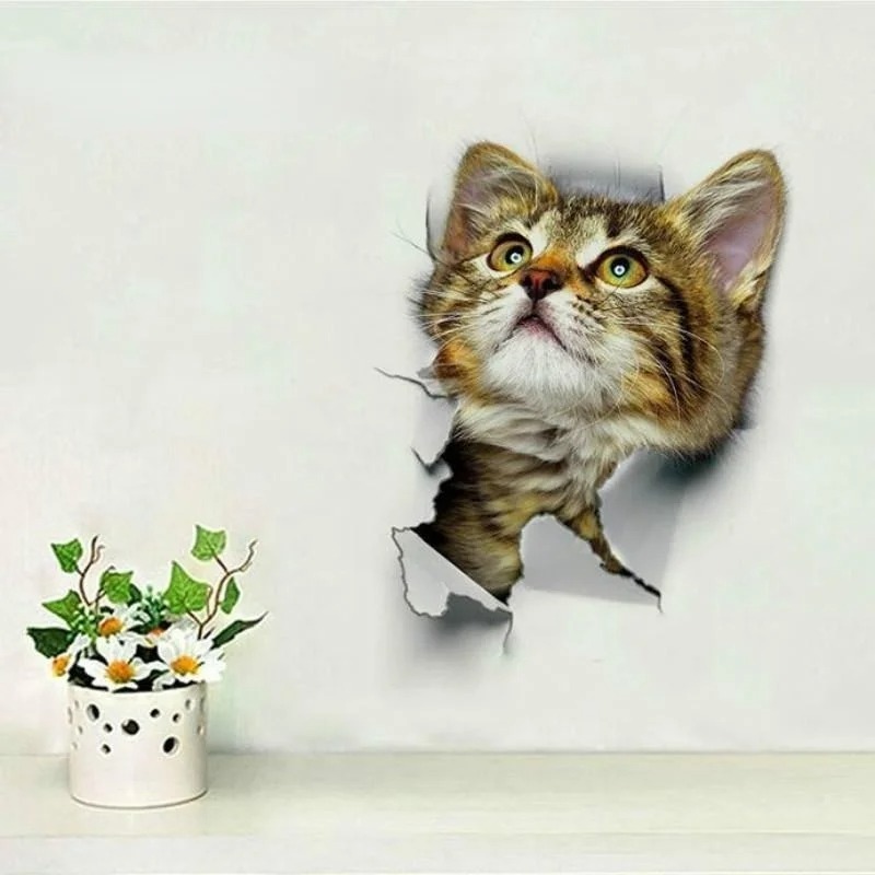 3pcs 3D Cute Cat Self-adhesive - огляд і ціна Pvc Panel Background