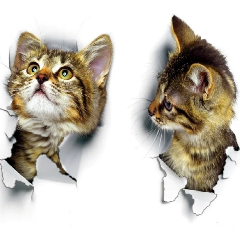3pcs 3D Cute Cat Self-adhesive - огляд і ціна Pvc Panel Background