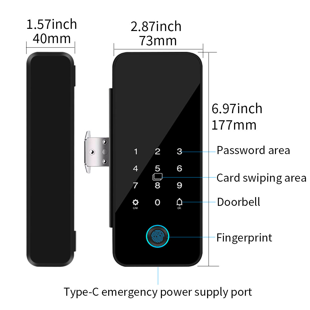 B16 Tuya APP Bluetooth Glass D - огляд і ціна Glass Door Hinge