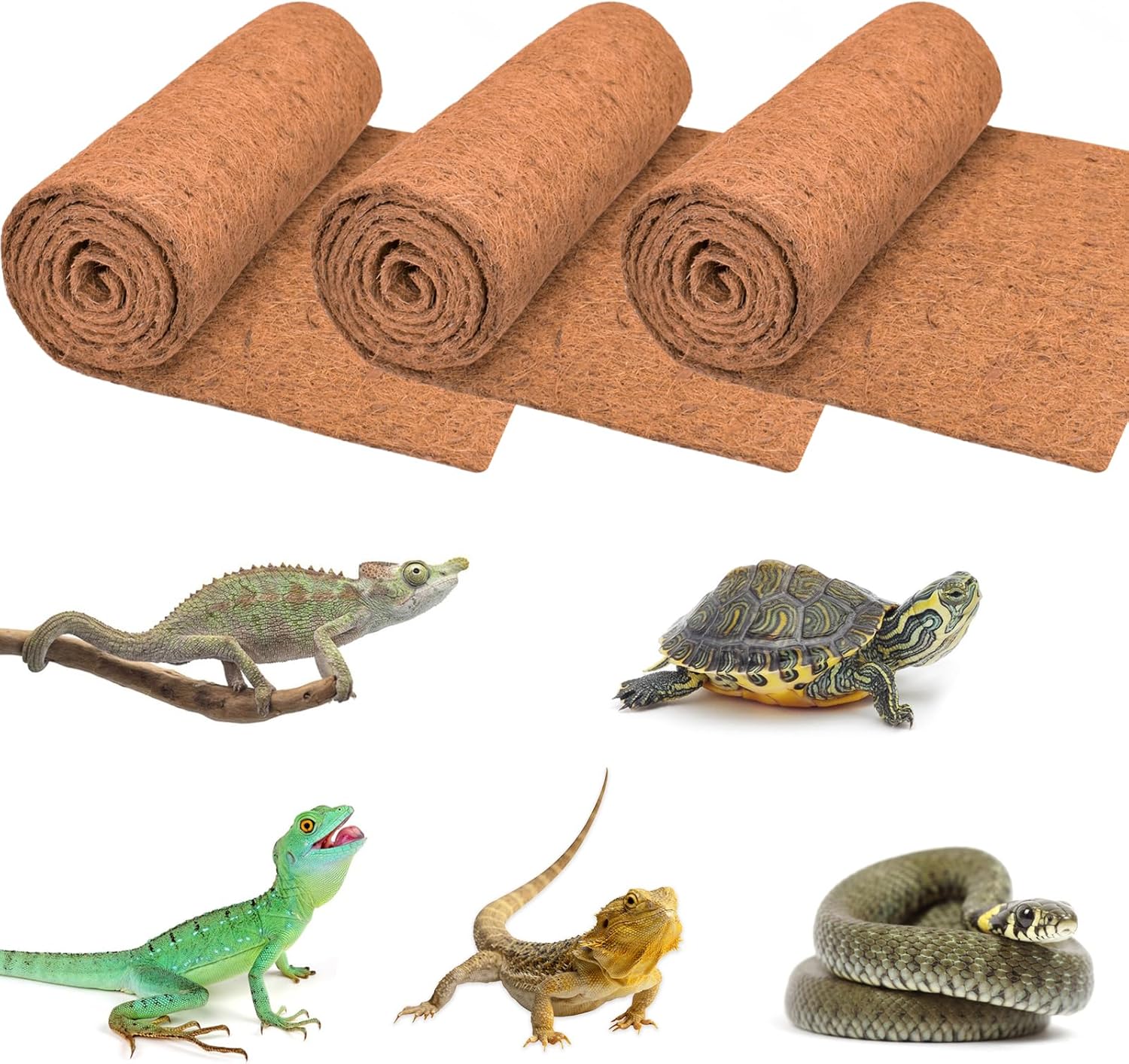 3 Rolls Reptile Carpet, 24x48i - огляд і ціна Substrate Coconut Fiber