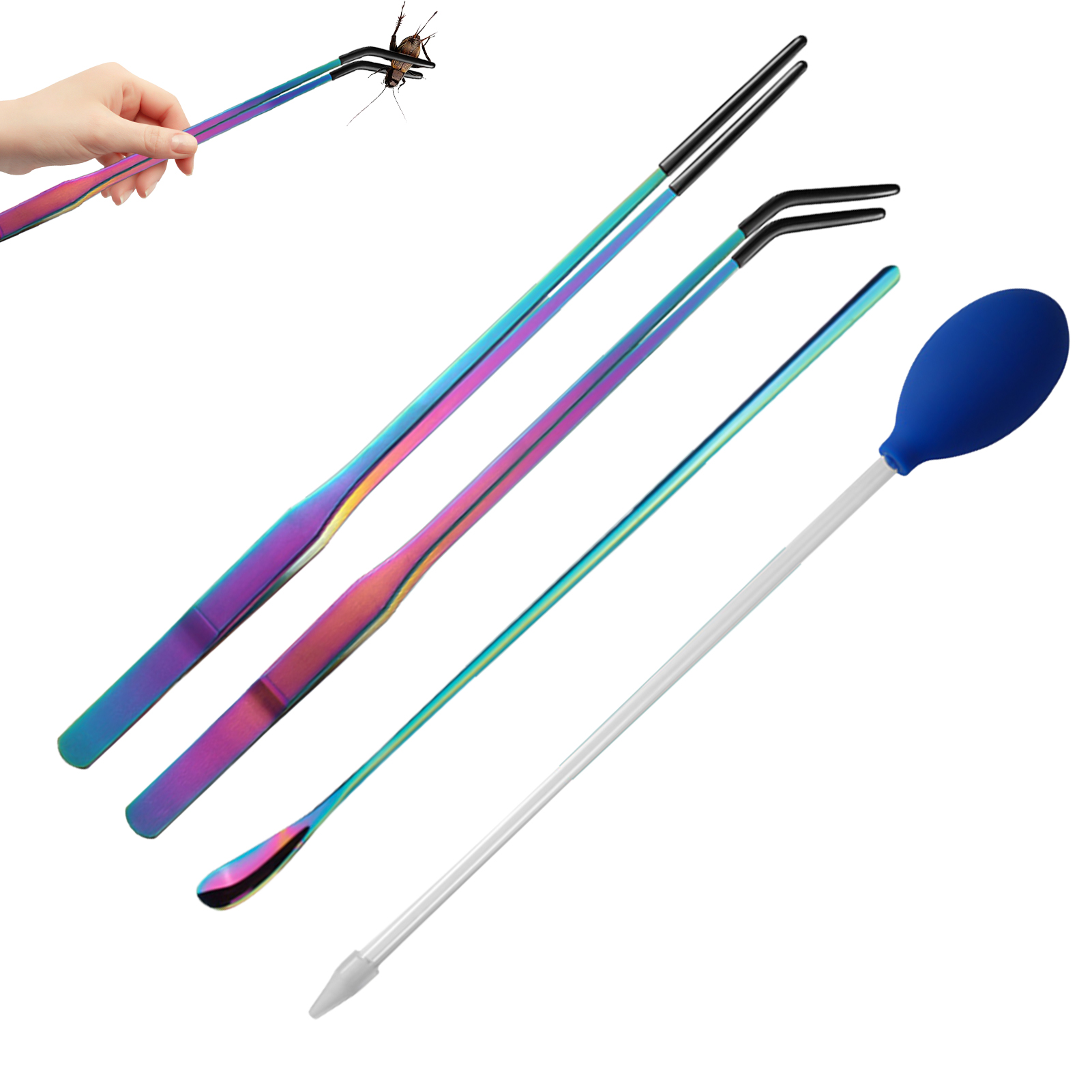 4pcs Reptile Feeding Tongs Aqu - огляд і ціна Feeding Tong Stainless