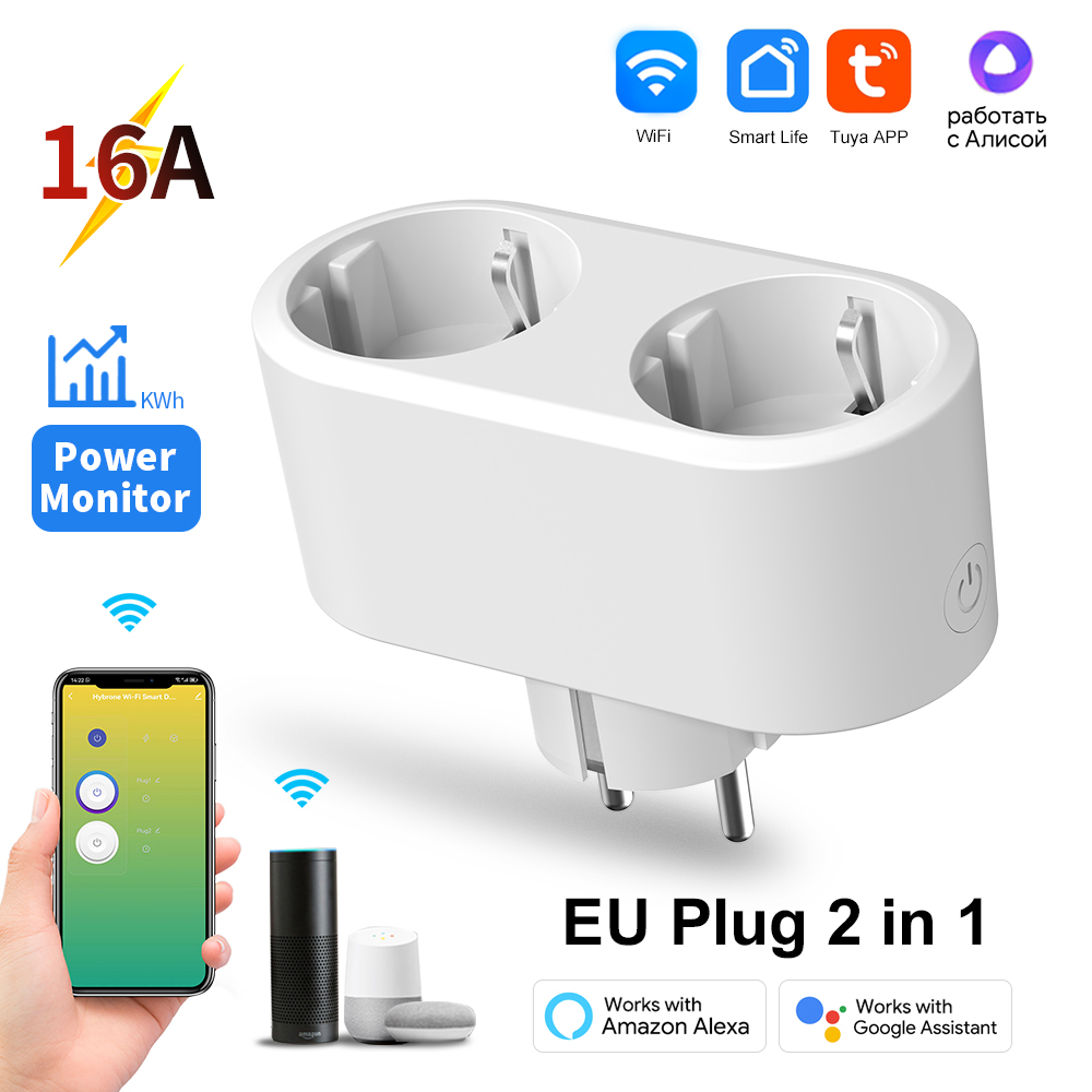 Tuya WiFi Dual Outlet 16A APP  - огляд і ціна Timer Dual Outlet