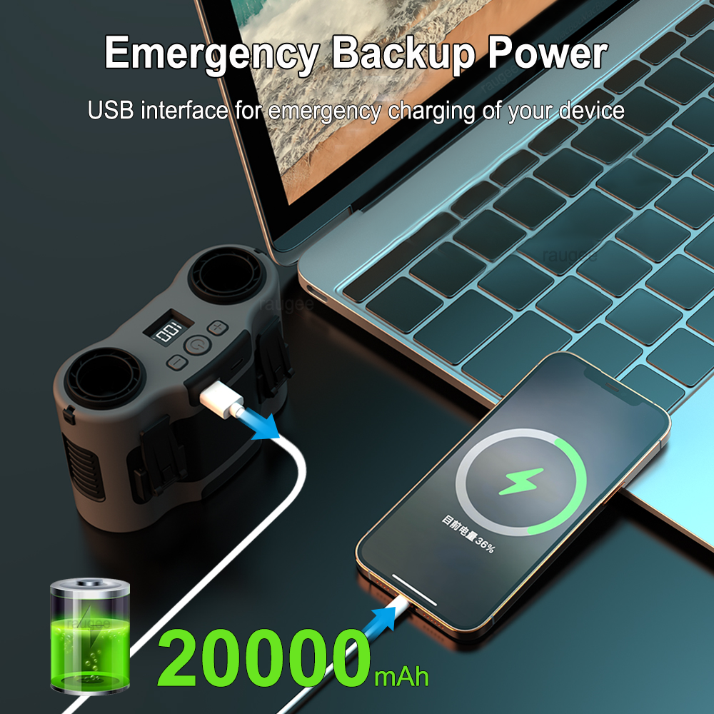 20000mAh Waist Fan Portable Ou - огляд і ціна Timer Dual Outlet