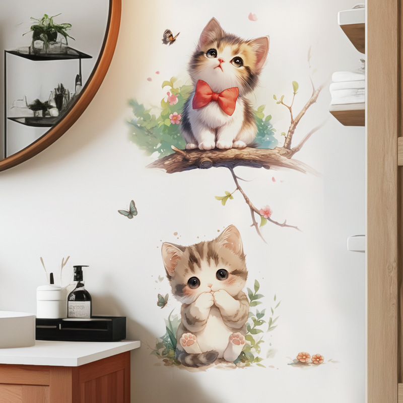 Kawaii Pastel Cat & Butterfly  - огляд і ціна Pvc Panel Background
