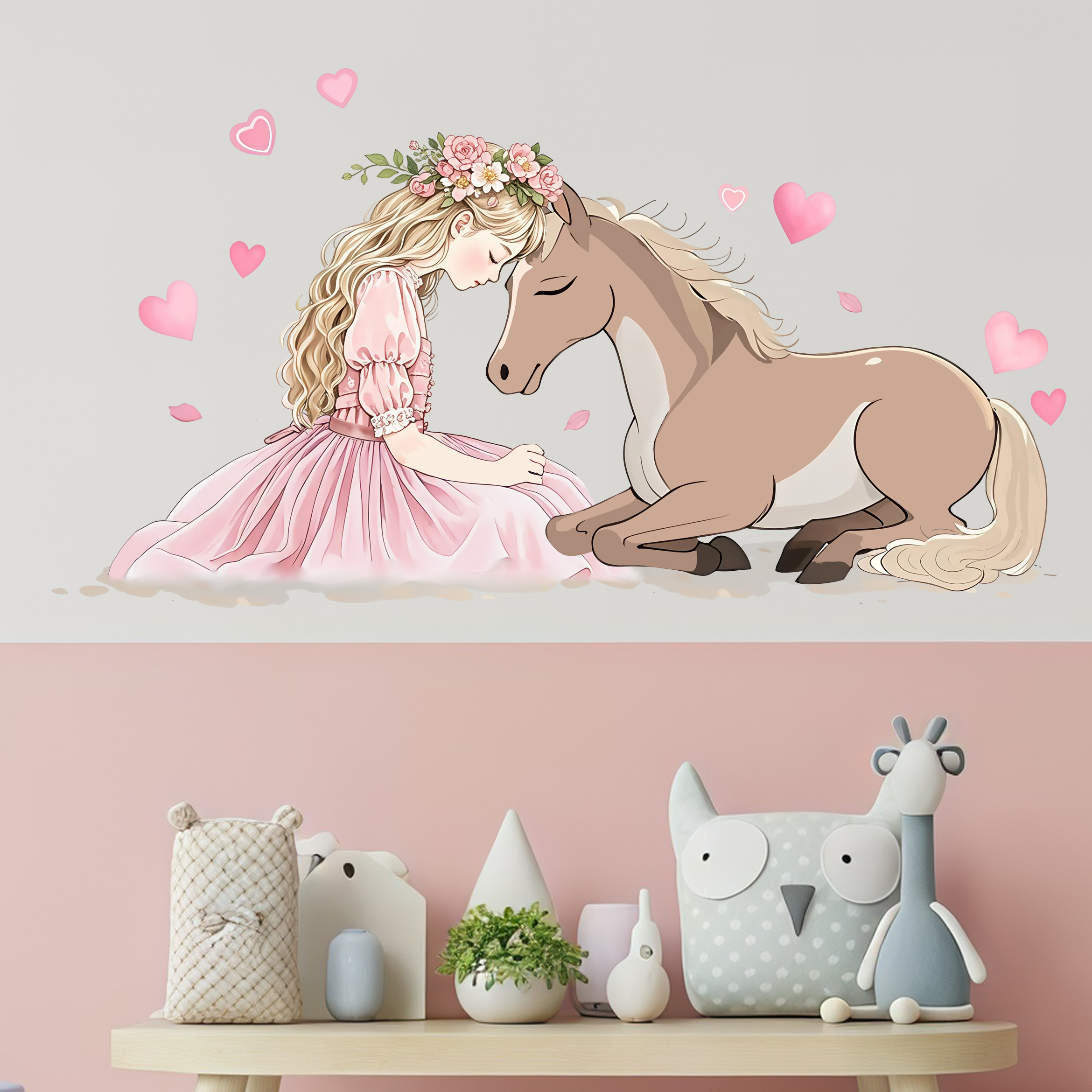 Romantic Horse Wall Stickers S - огляд і ціна Pvc Panel Background