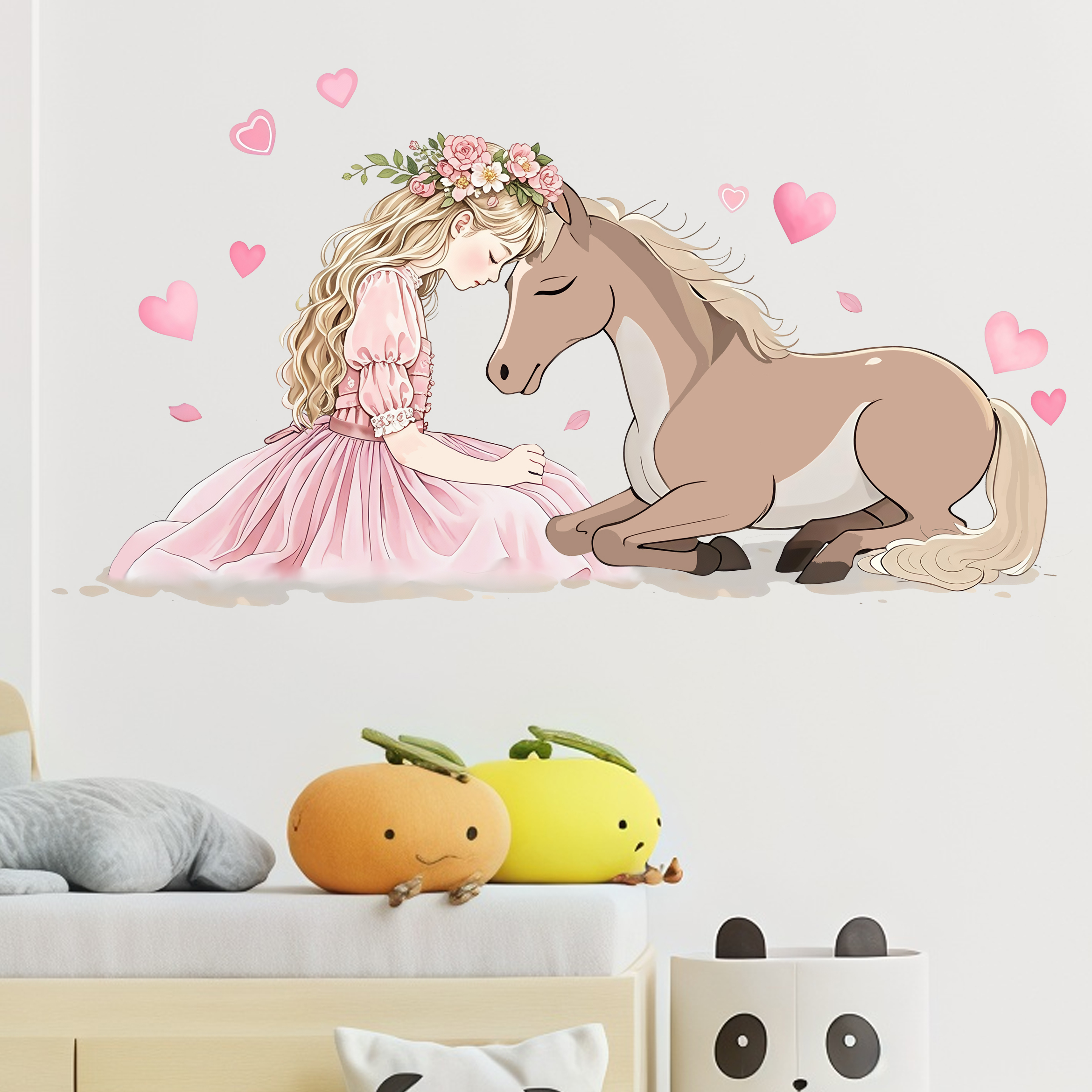 Romantic Horse Wall Stickers S - огляд і ціна Pvc Panel Background