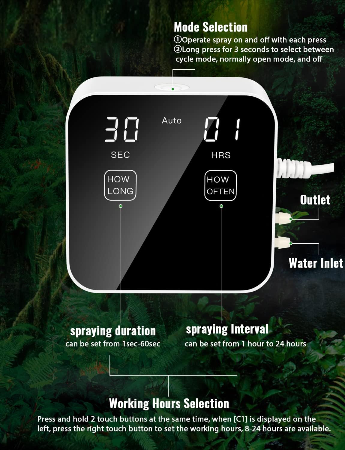 Automatic Rainforest Timing Sp - огляд і ціна Misting Nozzle Reptile