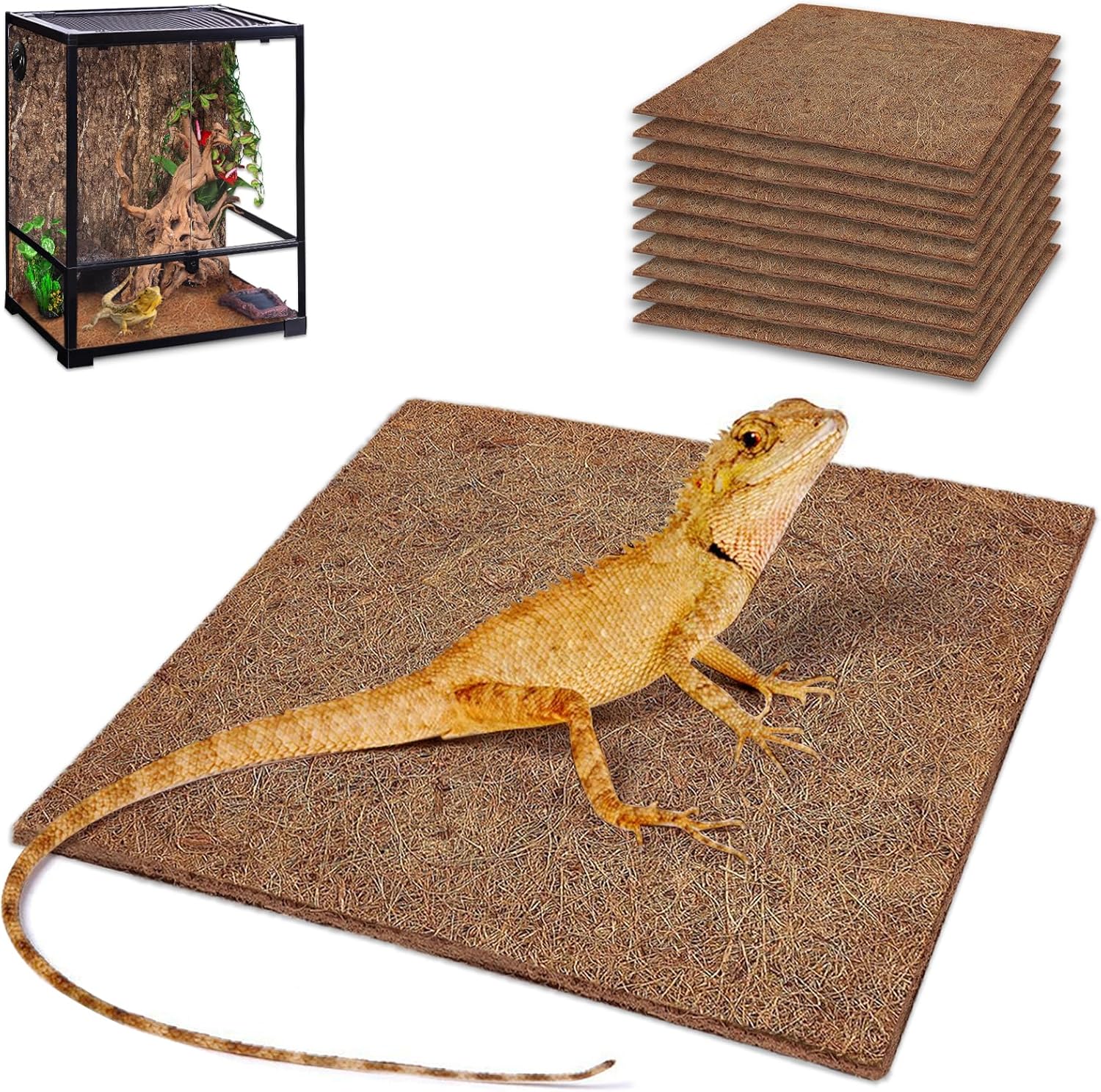 10 Pcs Reptile Carpet, 12x12 i - огляд і ціна Substrate Coconut Fiber