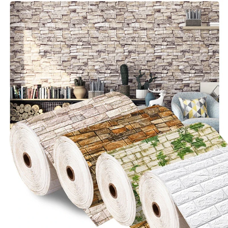 70cmx1/3/5/10M 3D Foam Brick W - огляд і ціна Pvc Panel Background