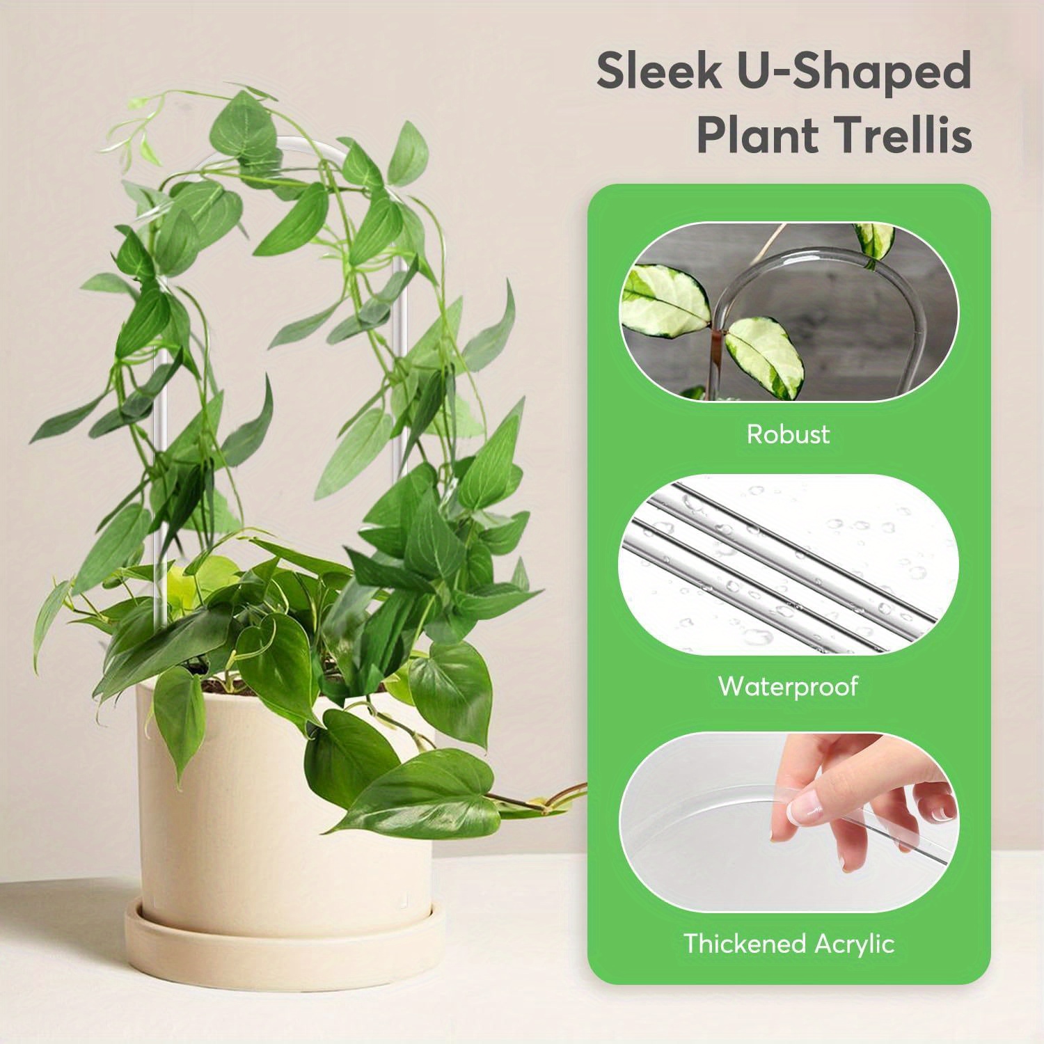 3pc u-shaped acrylic plant cli - огляд і ціна Vine Climbing Plastic