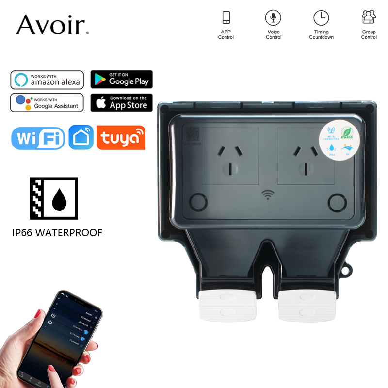 Avoir Tuya Wifi Waterproof Ele - огляд і ціна Timer Dual Outlet