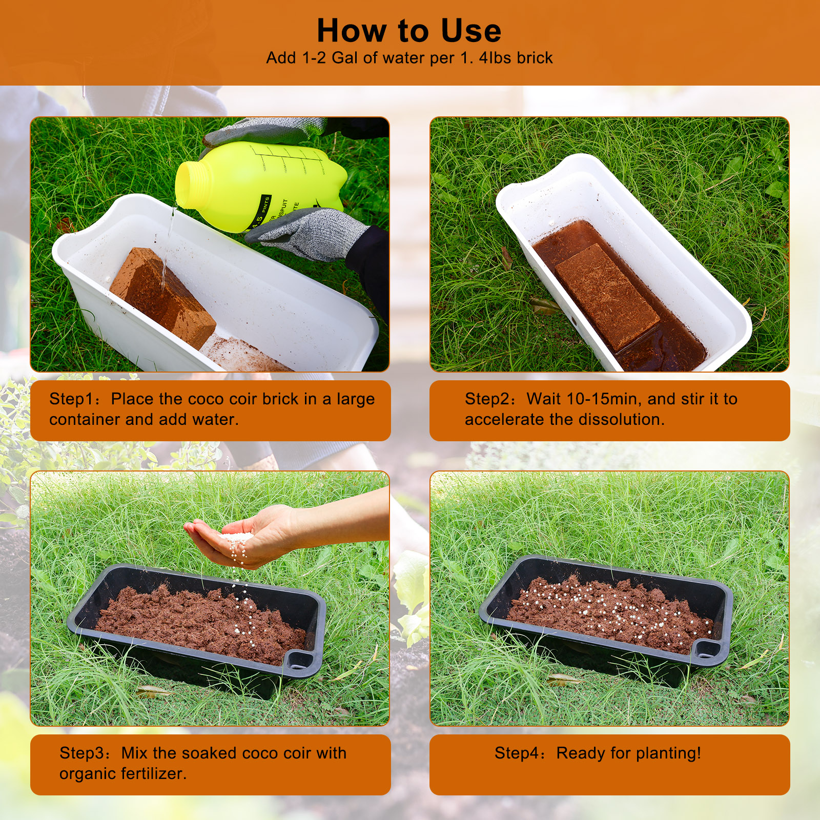 1 Pack Premium Coco Coir Brick - огляд і ціна Substrate Coconut Fiber