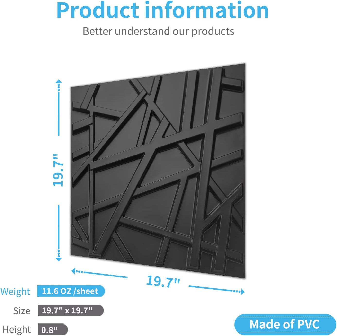 19.7x19.7in PVC Wall Panel Str - огляд і ціна Pvc Panel Background