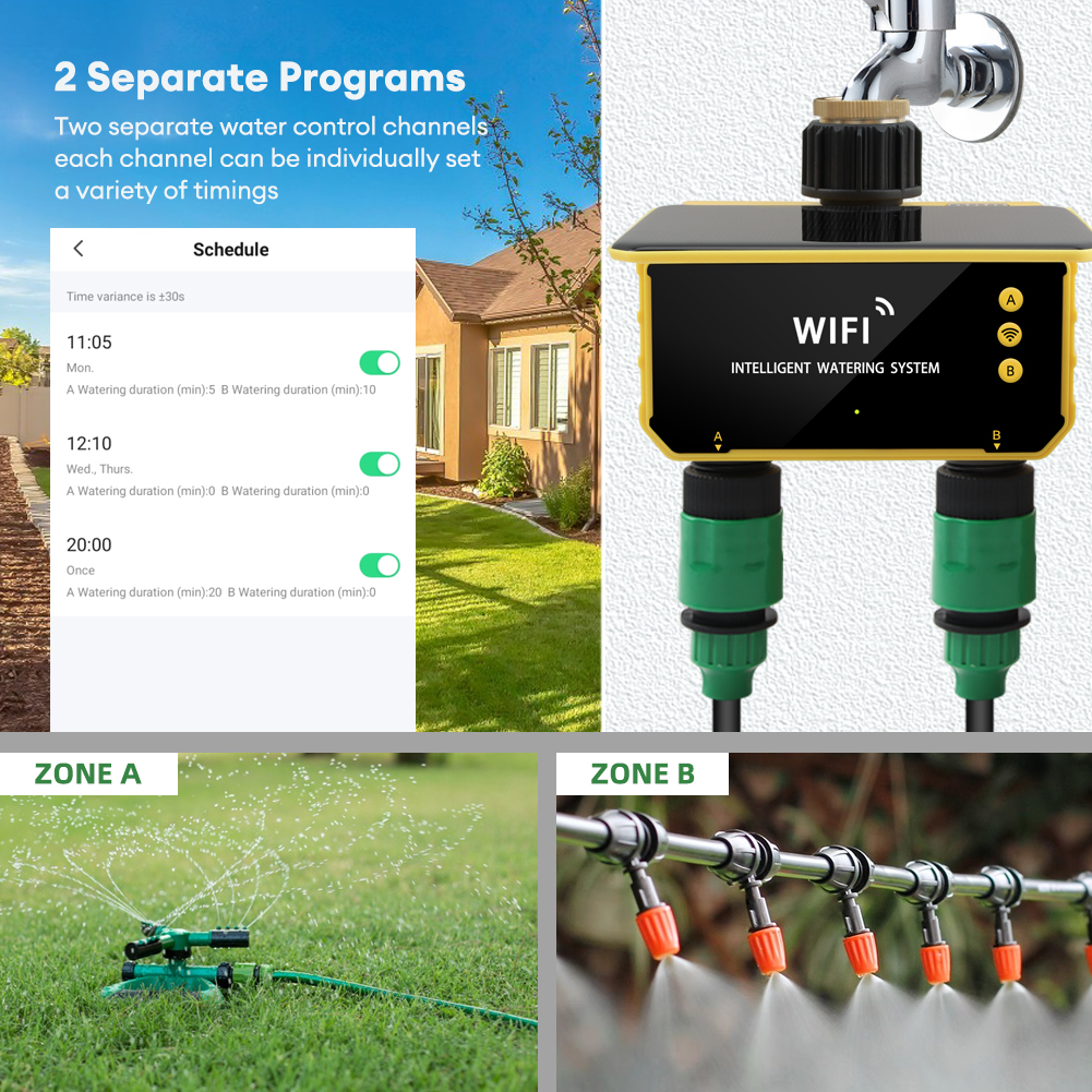 WiFi Solar Timer Dual Water Va - огляд і ціна Timer Dual Outlet